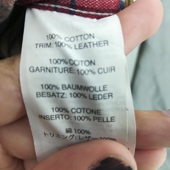 J Crew Flannel Plaid Chamois Elbow Patch Button Up Shirt Size L Red Blue Preppy - Picture 11 of 14